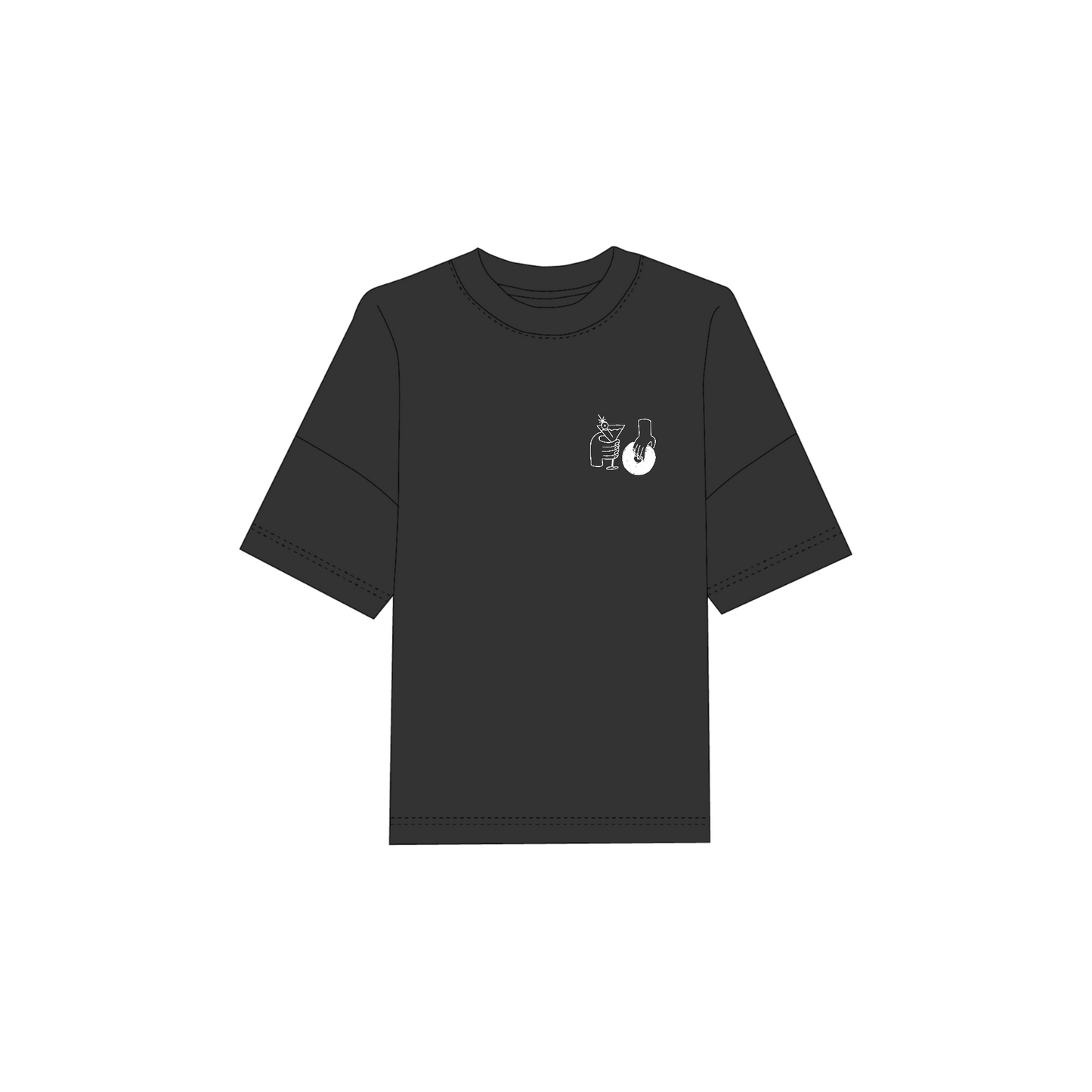 Cocktails & Records T-Shirt - Black
